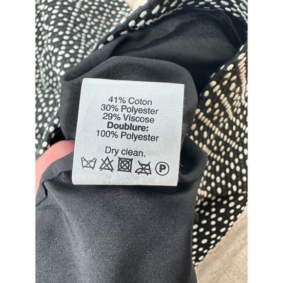 J. Crew Blk/White Textured Dot Print Split Neck Sleeveless Sheath Dress Sz 8 NWT - Picture 5 of 13